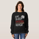 Sweatshirt Eat Sleep Baseball Repeat Baseball Player  Basebal (Devant entier)