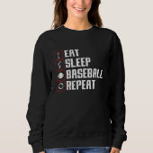 Sweatshirt Eat Sleep Baseball Repeat Baseball Player Baseball (Devant)