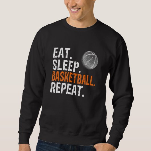 Sweatshirt Eat Sleep Basketball Repeat (Devant)