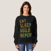Sweatshirt Eat Sleep Build Repeat Blocks Building (Devant entier)