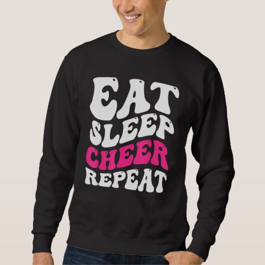 Sweatshirt Eat Sleep Cheer Repeat  Cheerleader Cheering Squad (Devant)