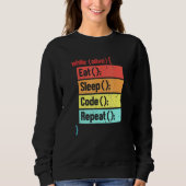 Sweatshirt Eat Sleep Code Répéter Software Engineer Developer (Devant)
