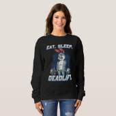 Sweatshirt Eat Sleep Deadlift Gym Bodybuilding  13 (Devant entier)