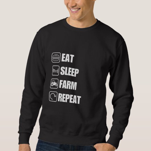 Sweatshirt Eat Sleep Farm (Devant)