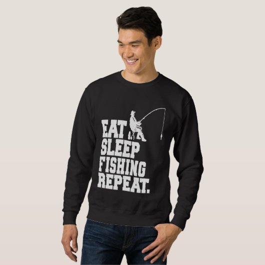Sweatshirt Eat Sleep Fishing Repeat Fisherman (Devant entier)