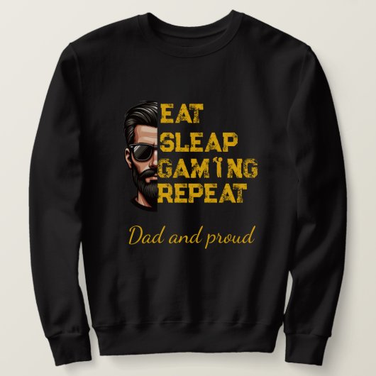 Sweatshirt Eat Sleep Gaming Repeat Cool Gamer Art T-Shirt (Design devant)