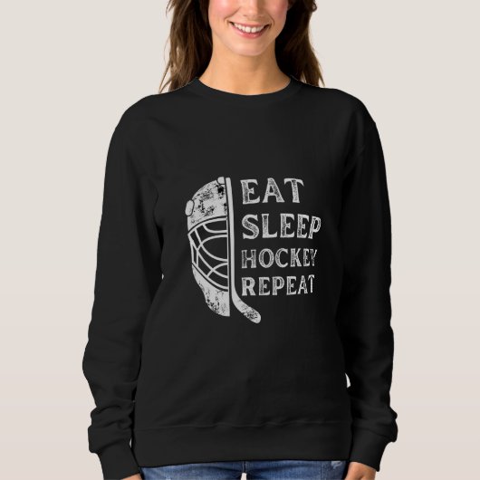 Sweatshirt Eat Sleep Hockey Repeat (Devant)