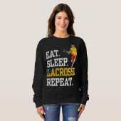 Sweatshirt Eat Sleep Lacrosse Repeat Sports Team (Devant entier)