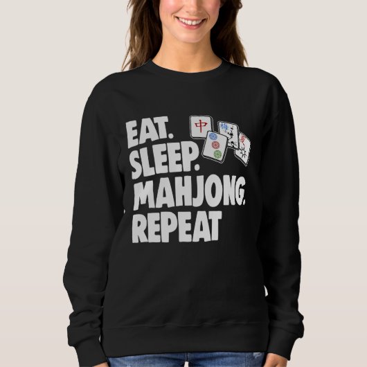 Sweatshirt Eat Sleep Mahjong Repea Women Game (Devant)
