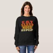 Sweatshirt Eat Sleep Moose Repeat Retro Cute Forest Animal (Devant entier)