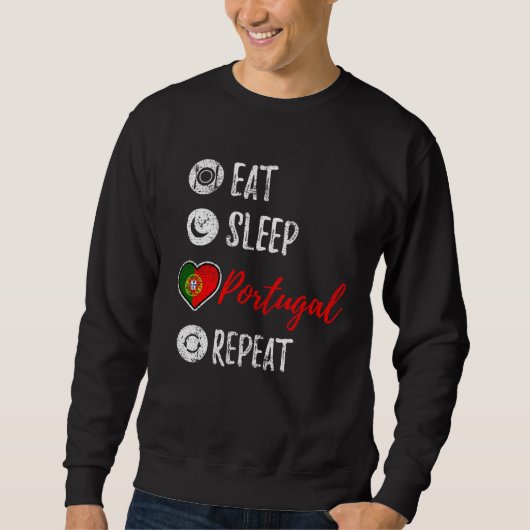 Sweatshirt Eat Sleep Portugal Repeat Vintage (Devant)