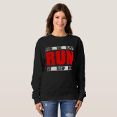 Sweatshirt Eat Sleep Run Répéter Funny Runner Quote (Devant entier)