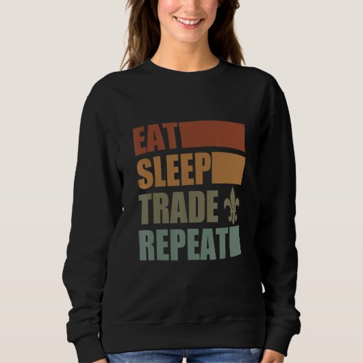 Sweatshirt Eat Sleep Scout Repeat For Camping Enthusiast Desi (Devant)