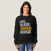 Sweatshirt Eat Sleep Soccer Repeat   Soccer Player Retro Vint (Devant entier)