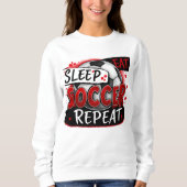 Sweatshirt Eat Sleep Soccer Répéter Chemise - Gras Rouge & No (Devant)