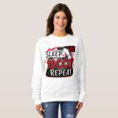 Sweatshirt Eat Sleep Soccer Répéter Chemise - Gras Rouge & No (Devant entier)
