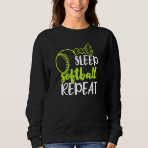 Sweatshirt Eat Sleep Softball Répéter drôle American USA Spor