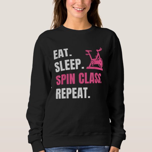 Sweatshirt Eat Sleep Spin Répéter le cycle intérieur Stati en (Devant)