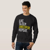 Sweatshirt Eat Sleep Sweeper Repeat Cricket (Devant entier)