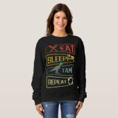 Sweatshirt Eat Sleep Tame Repeat Dinosaur (Devant entier)