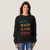Sweatshirt Eat sleep Tennis repeat with tick check boxes (Devant entier)