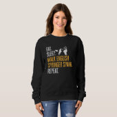 Sweatshirt Eat Sleep Walk English Springer Spaniel Repeat Dog (Devant entier)