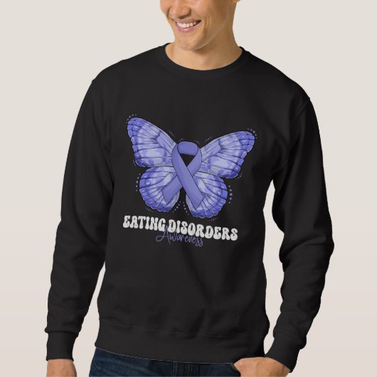 Sweatshirt Eating Disorders Awareness Month Periwinkle Ribbon (Devant)