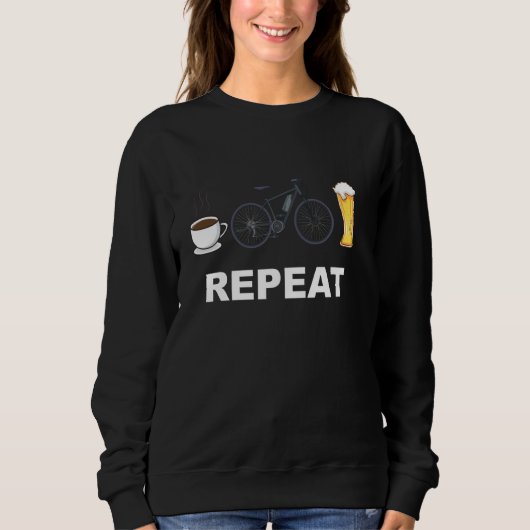 Sweatshirt Ebike Cyclisme Bicylce Café Ebike Bière Répétition (Devant)