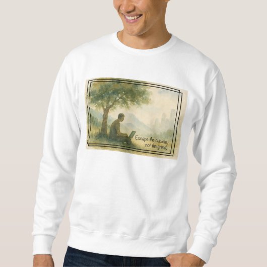 Sweatshirt Échapper au travail à distance de la nomade numéri (Devant)