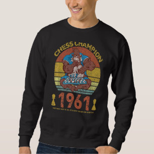 Sweatshirt Échecs 1961 Pas mon Elo C'est mon année de naissan