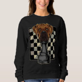 Sweatshirt Échecs de chien de boxe (Devant)