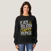 Sweatshirt Échecs Manger Dormir Répéter Échiquier Échecs Hobb (Devant entier)