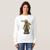 Sweatshirt Échecs Queen au jeu d'échecs avec épée (Devant entier)