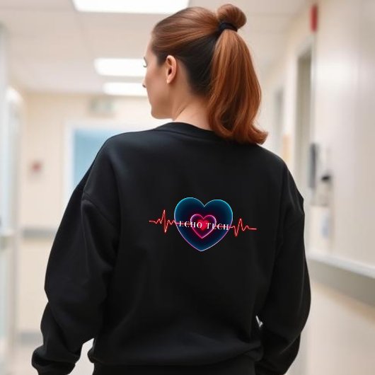 Sweatshirt Echo Tech | Bouton | Coeur avec EKG
