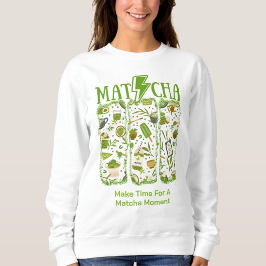 Sweatshirt Éclair MATCHA Boulon à brosse (Devant)