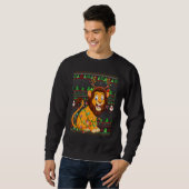 Sweatshirt Éclairage de lion de Noël de style pull de Noël mo (Devant entier)