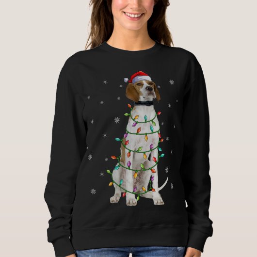 Sweatshirt Éclairage de Noël Correspondance de chapeau de Noë (Devant)