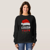 Sweatshirt Éclairage de Noël de l'équipage du cousin Noël Noë (Devant entier)