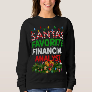 Sweatshirt Éclairage de Noël Père Noël Favori Analyste financ