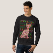Sweatshirt Éclairage de style doux Xmas Sphynx Chat Christ (Devant entier)