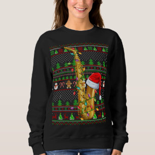 Sweatshirt Éclairage de style sueur moche de Noël Saxophone N