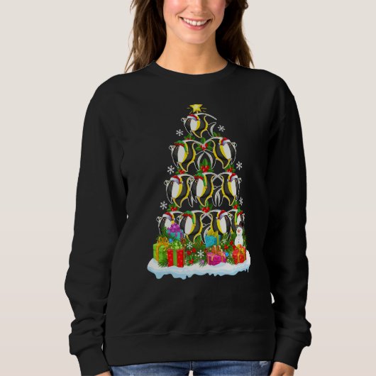 Sweatshirt Éclairage des arbres de Noël des poissons-anges Pè (Devant)