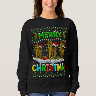 Sweatshirt Éclairage Tuba Noël Joyeux Noël Tuba