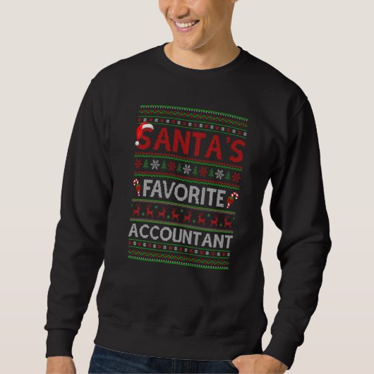 Sweatshirt Éclairage Xmas Laid Père Noël S Comptable Préféré (Devant)