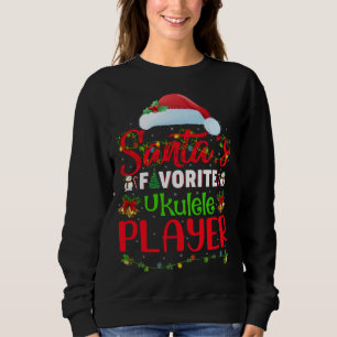 Sweatshirt Éclairage Xmas Père Noël Joueur favori Ukulele Chr