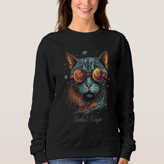 Sweatshirt Eclipse 2024 Design Purrfect Eclipse Cat (Devant)