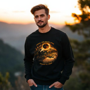 Sweatshirt Éclipse Solaire Totale 2026 - Trajectoire de Total