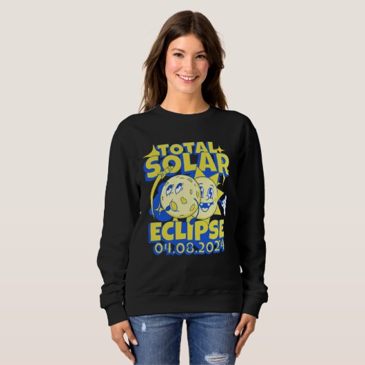 Sweatshirt Eclipse Solar Totality 2024 Souvenir Retro April 8 (Devant entier)