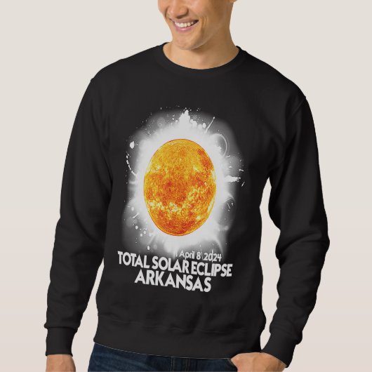 Sweatshirt Éclipse totale Arkansas 2024 Éclipse solaire total (Devant)