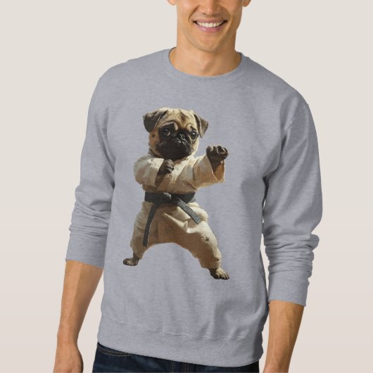 Sweatshirt École de karaté Pug (Devant)